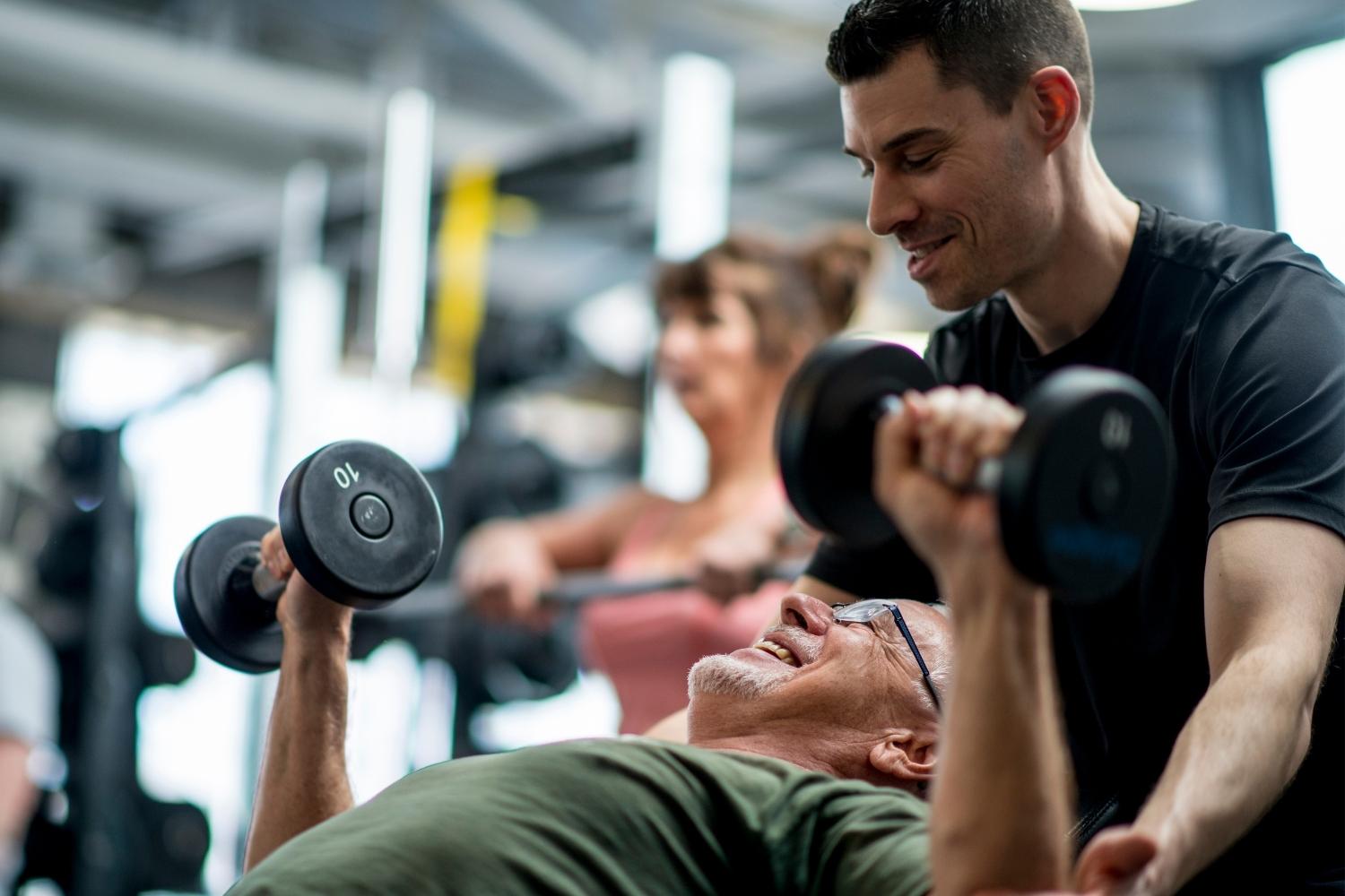 Bicep Bench Press at Fitness Center in Miami